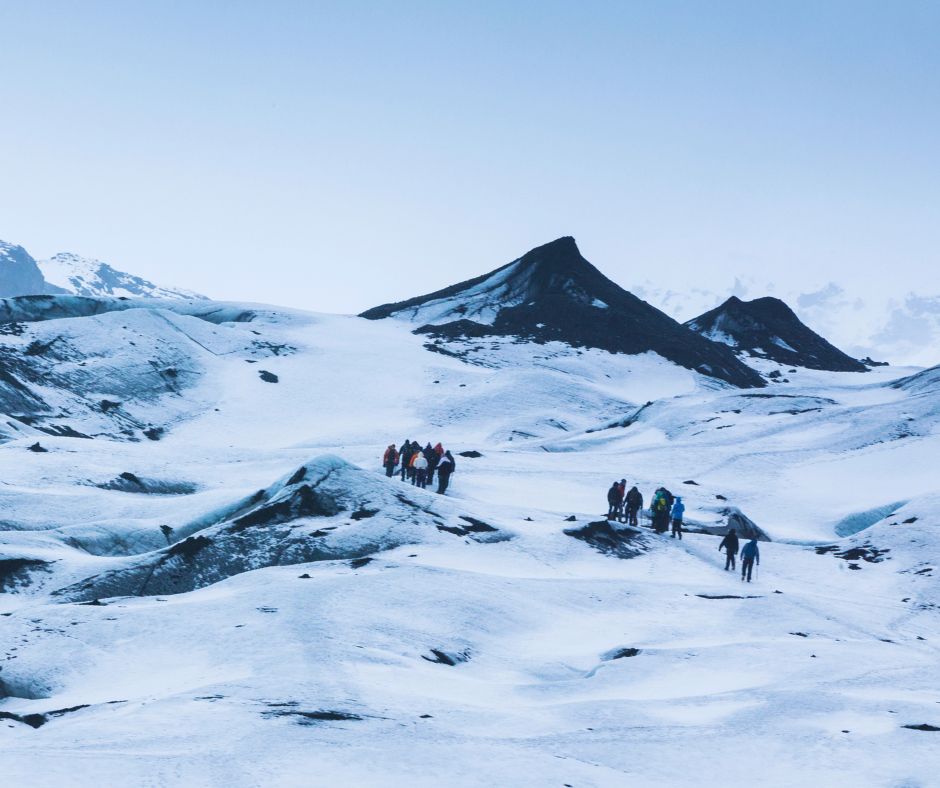 alt" Caminhada no Vulcão, Islândia"